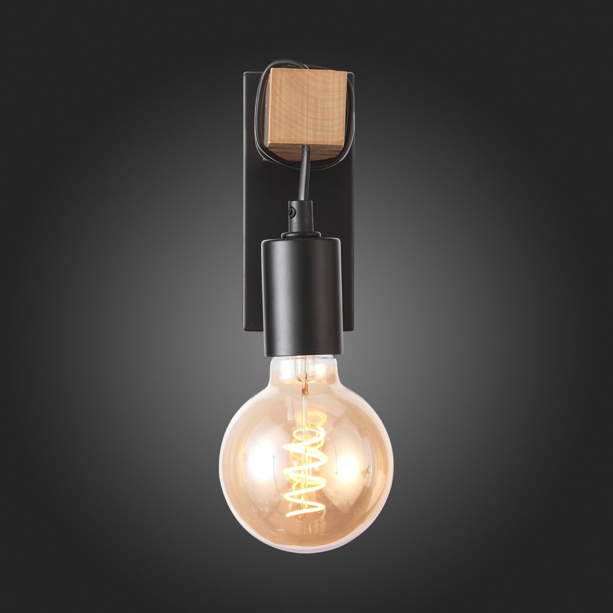 SL1142.401.01 Светильник настенный Черный, Светлое дерево E27 1*60W BAGETTI — изображение 8