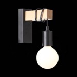 SL1142.401.01 Светильник настенный Черный, Светлое дерево E27 1*60W BAGETTI — изображение 10