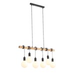 SL1142.403.06 Светильник подвесной Черный, Светлое дерево E27 6*60W BAGETTI — изображение 13