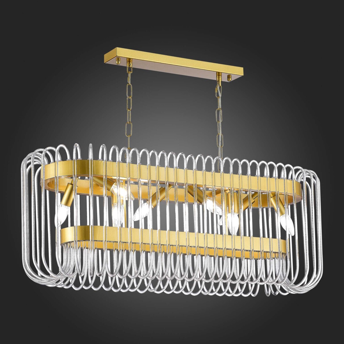 SL1228.203.08 Люстра подвесная ST-Luce Золотистый/Прозрачный E14 8*40W GROSSETO — изображение 2