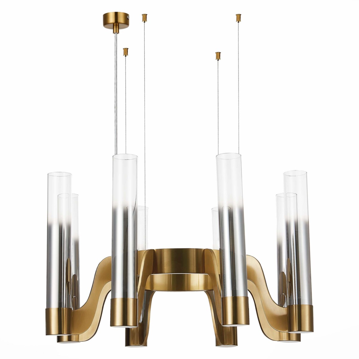SL1235.303.08 Люстра подвесная ST-Luce Латунь/Хром, Прозрачный E27 8*40W ETTORE — изображение 4