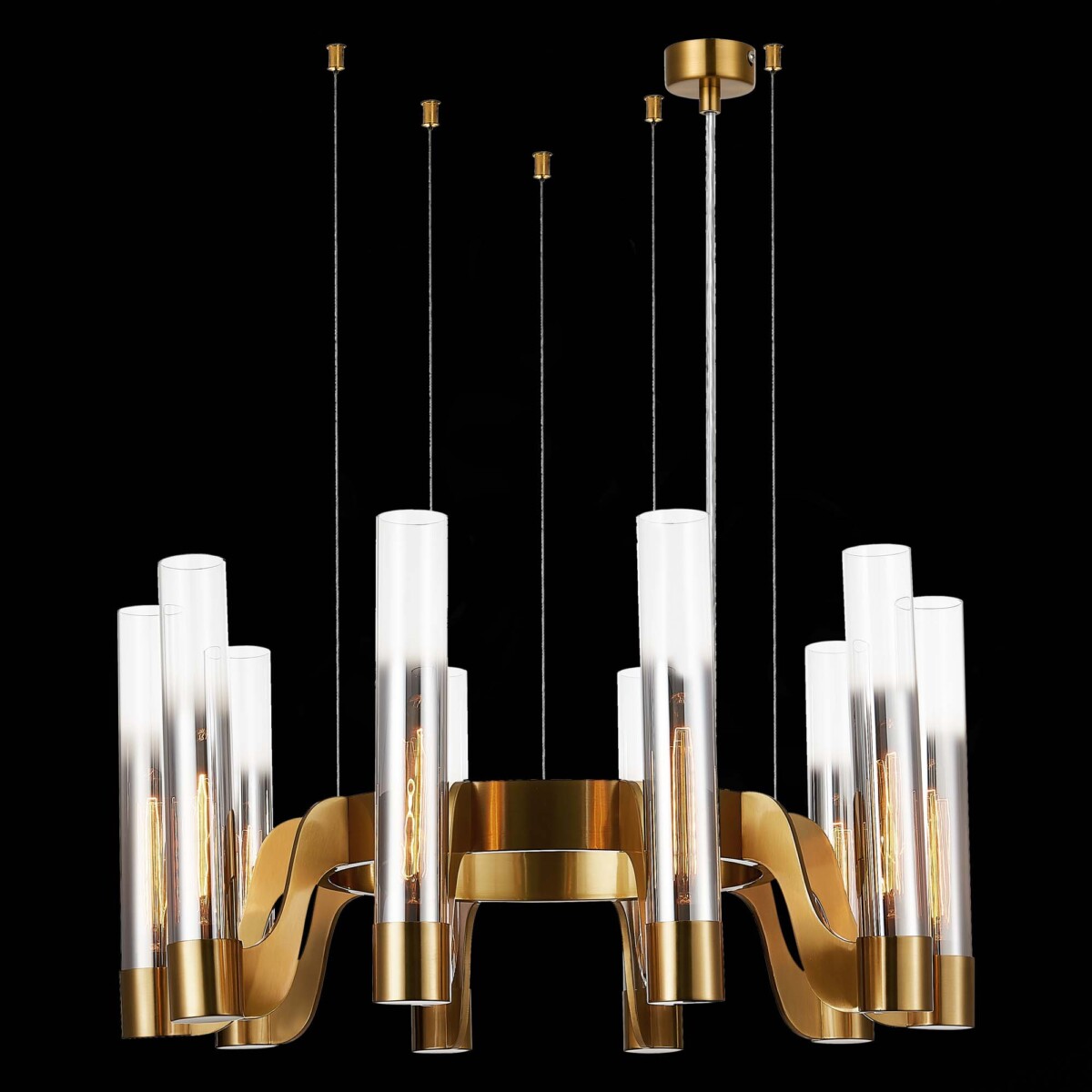 SL1235.303.10_01B SL1235.303.10 Люстра подвесная ST-Luce Латунь/Хром, Прозрачный E27 10*40W ETTORE — изображение 1