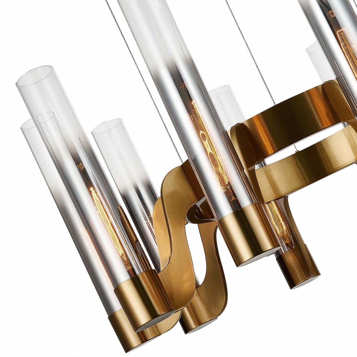 SL1235.303.10 Люстра подвесная ST-Luce Латунь/Хром, Прозрачный E27 10*40W ETTORE — изображение 5