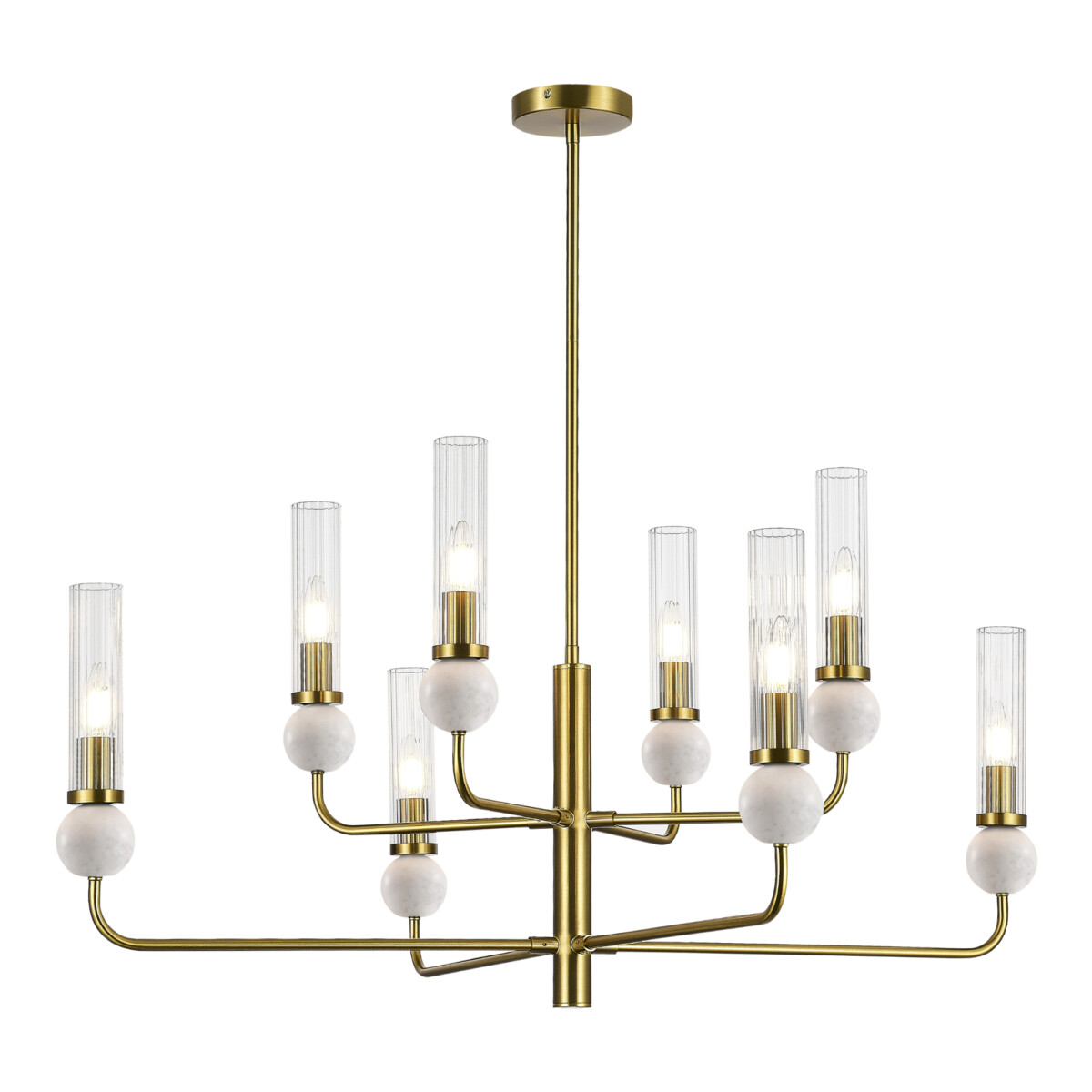 SL1244.303.08 Светильник подвесной ST-Luce латунь/прозрачный E14 8*40W MEDEA — изображение 1