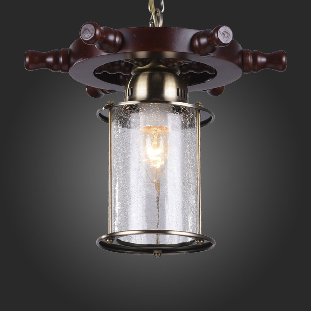 SL150.303.01 Светильник подвесной ST-Luce Бронза, Коричневый/Прозрачный с эфектом трещин E27 1*40W VOLANTINO — изображение 2