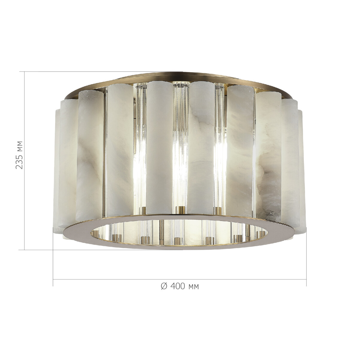 SL1516.302.06 Светильник потолочный ST-Luce Бронза, Прозрачный/Белый алебастр E14 6*40W DELIGHT — изображение 3
