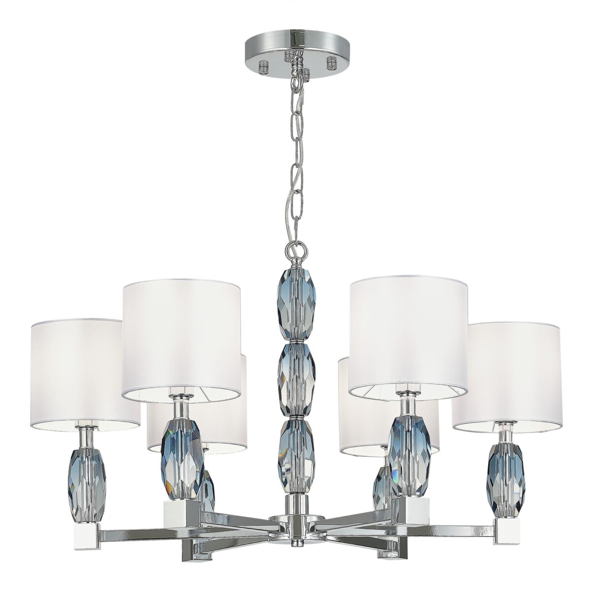 SL1759.103.06 Люстра подвесная ST-Luce Хром, Голубой/Белый E14 6*40W LINGOTTI — изображение 1