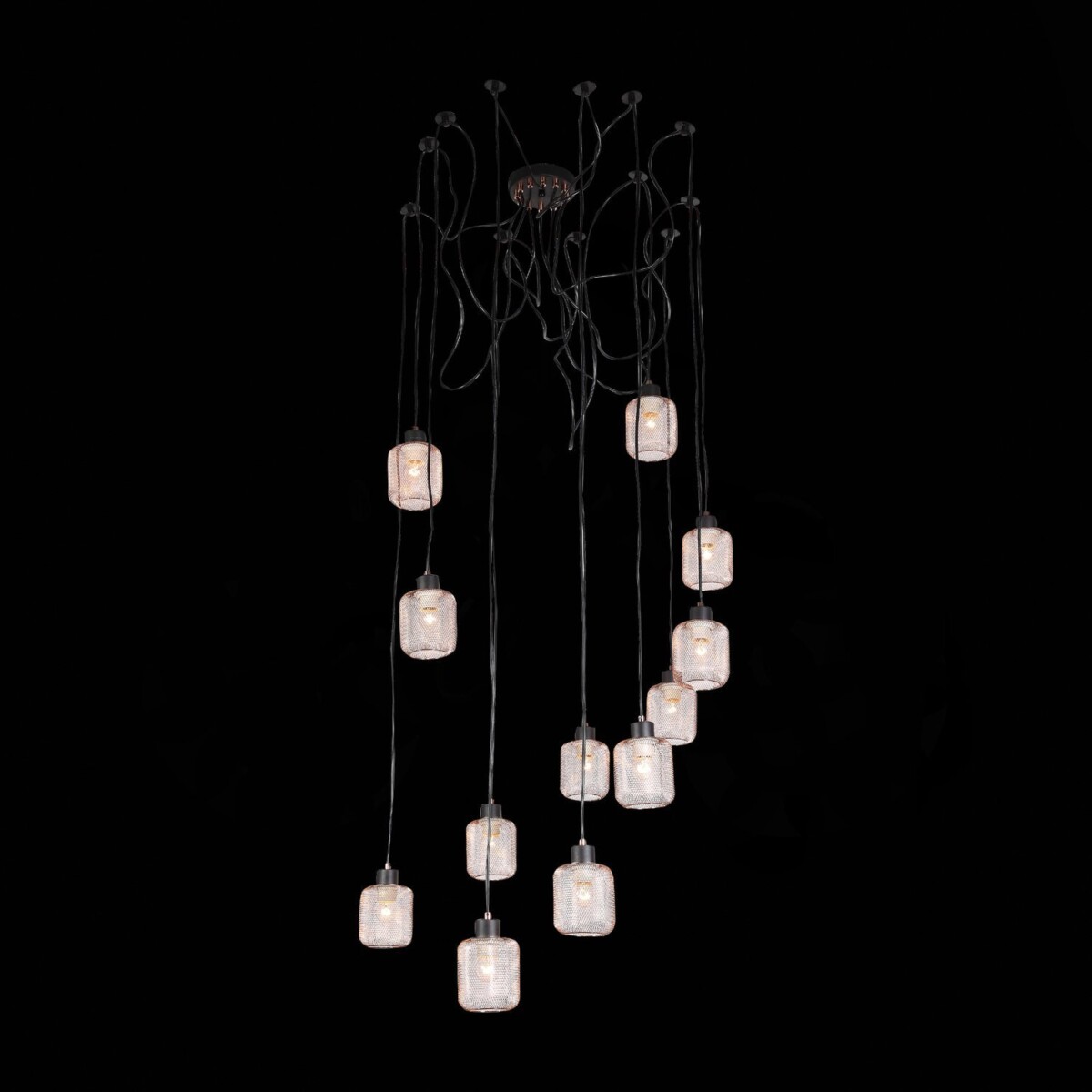 SL193.303.12 Светильник подвесной Черный/Латунь,Прозрачный E27 12*60W FORTO — изображение 1