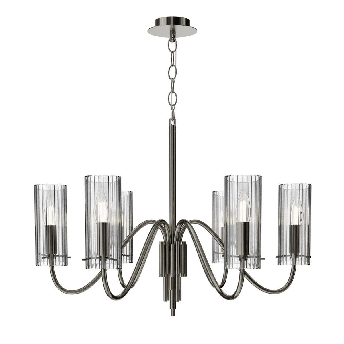 SL2005.103.06_01W SL2005.103.06 Светильник подвесной ST-Luce никиль/прозрачный E14 6*40W SANTORI — изображение 1