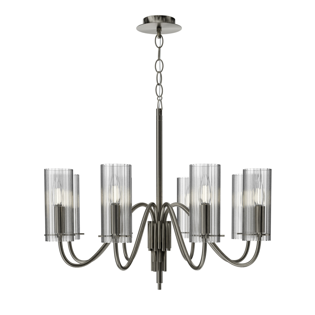 SL2005.103.08_01W SL2005.103.08 Светильник подвесной ST-Luce никиль/прозрачный E14 8*40W SANTORI — изображение 1