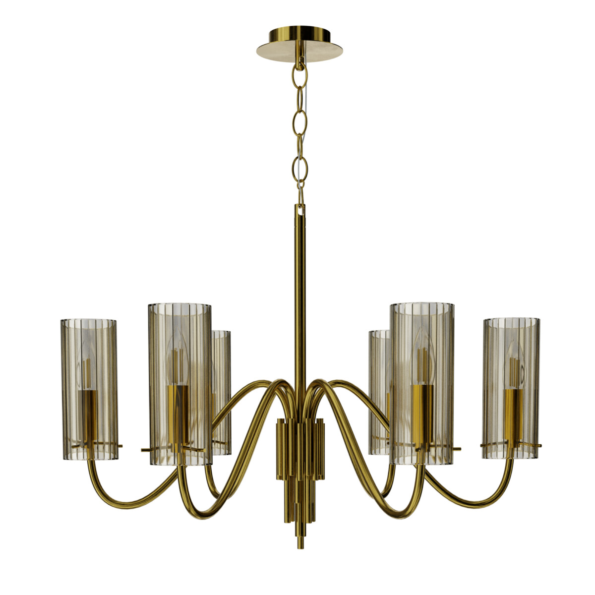 SL2005.303.06 Светильник подвесной ST-Luce латунь/коньячный E14 6*40W SANTORI — изображение 2