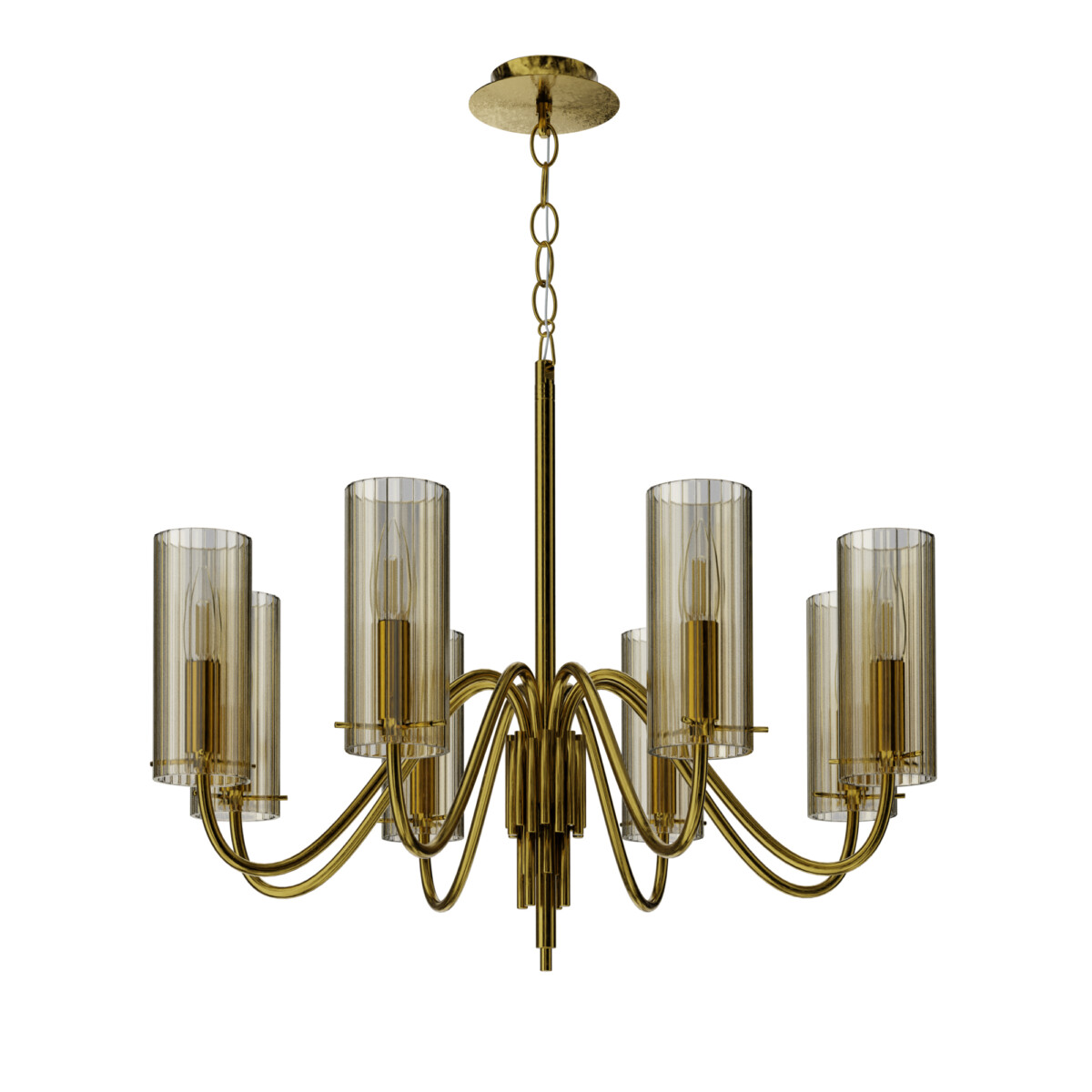 SL2005.303.08 Светильник подвесной ST-Luce латунь/коньячный E14 8*40W SANTORI — изображение 4