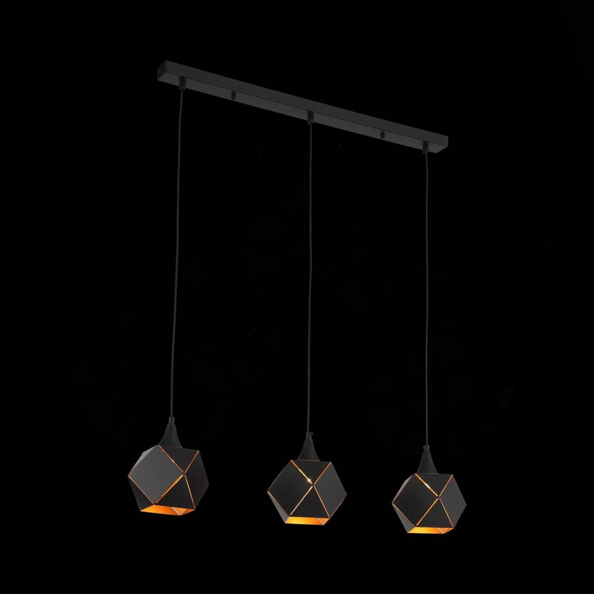 SL258.403.03 Люстра подвесная ST-Luce Черный/Черный, Золото E14 3*40W ENIGMA — изображение 1