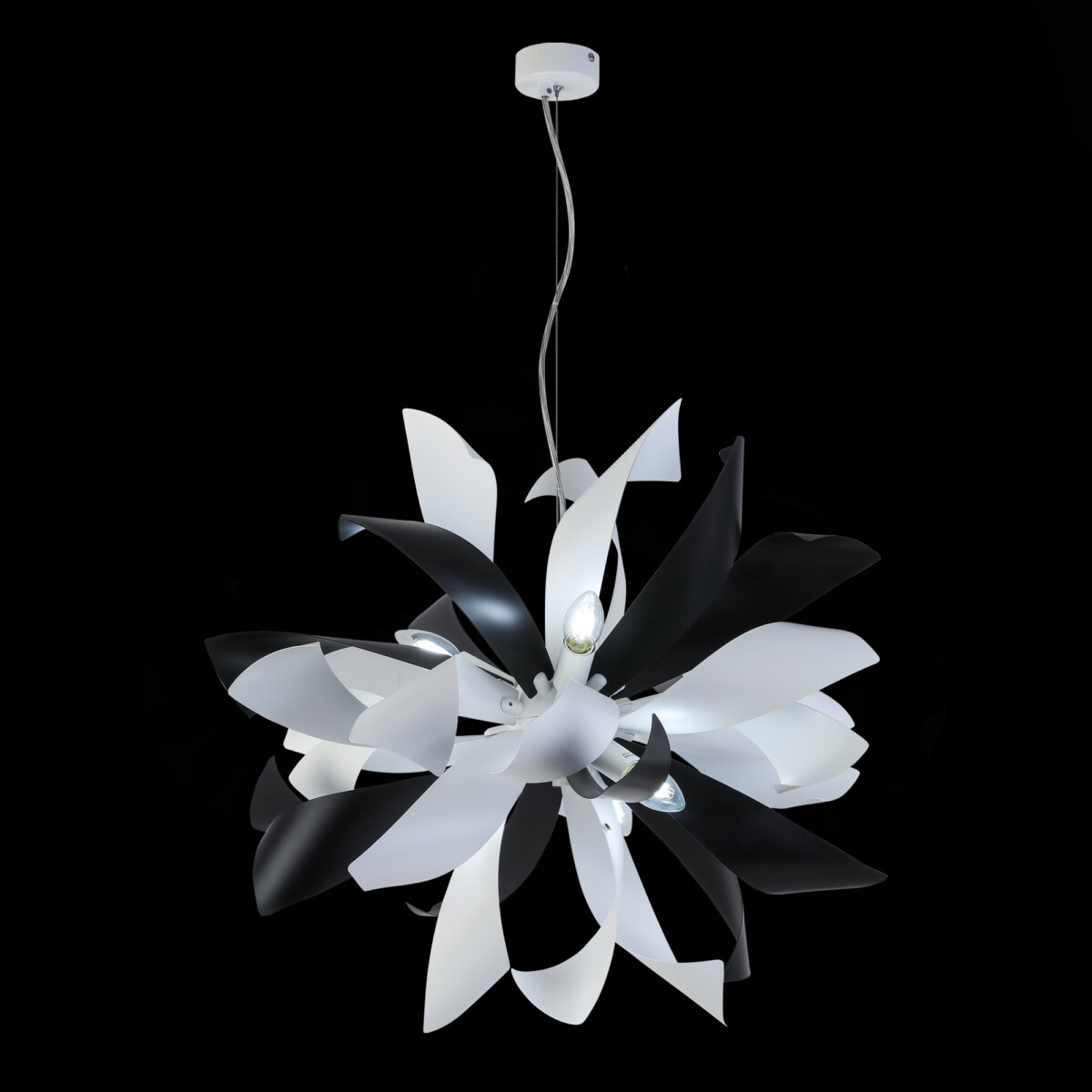 SL453.453.06E_01B SL453.453.06E Люстра подвесная ST-Luce Черный, Белый/Черный, Белый E14 6*40W SPIRAGLIO — изображение 1
