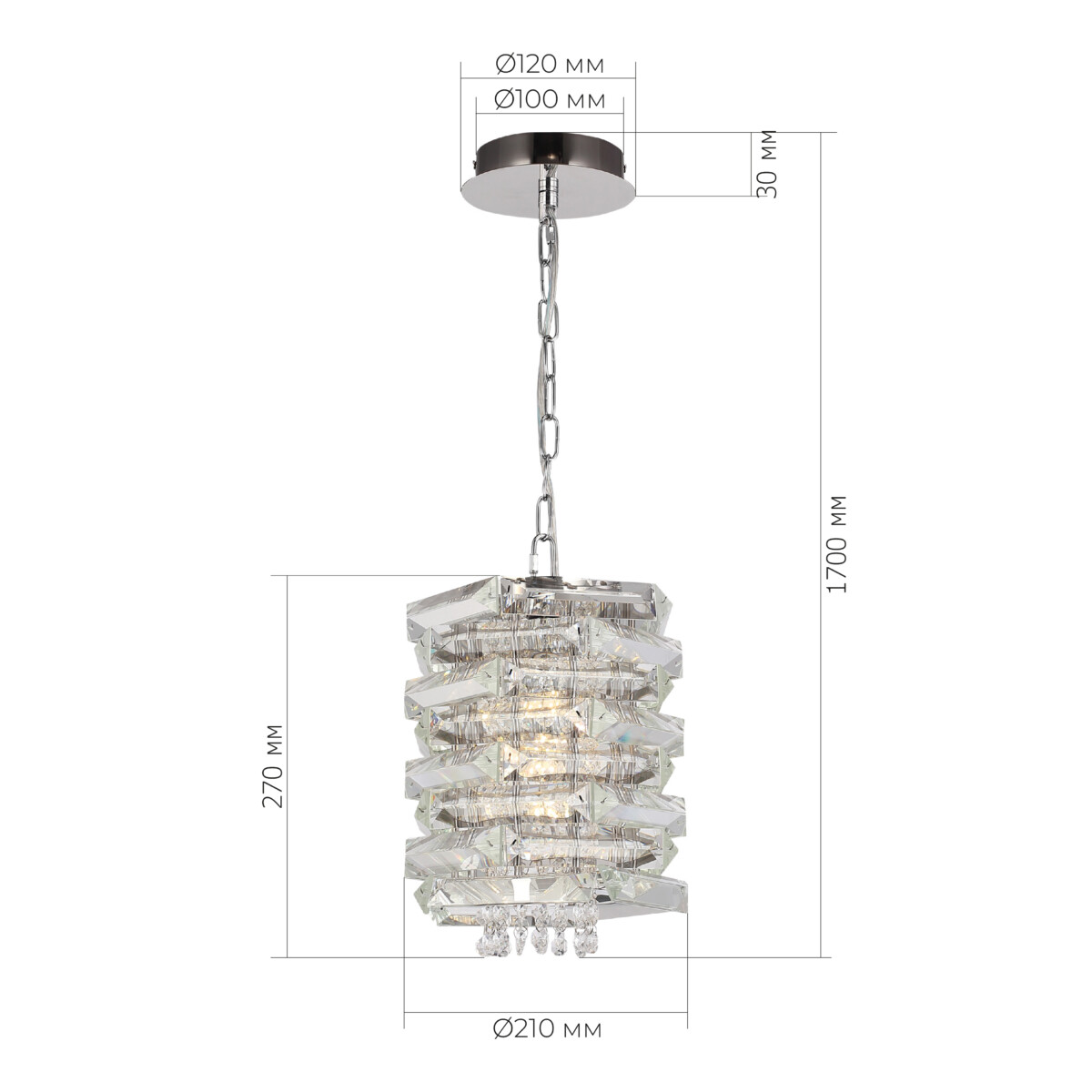 SL6137.103.01 Светильник подвесной ST-Luce никель/прозрачный E14 1*40W STROZZI — изображение 6