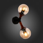 SLE109401-01 Светильник настенный Черный, Темное дерево/Прозрачный, Янтарный E27 2*60W RAQUEL — изображение 2