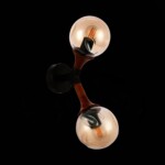 SLE109401-01 Светильник настенный Черный, Темное дерево/Прозрачный, Янтарный E27 2*60W RAQUEL — изображение 4