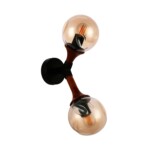 SLE109401-01 Светильник настенный Черный, Темное дерево/Прозрачный, Янтарный E27 2*60W RAQUEL — изображение 6