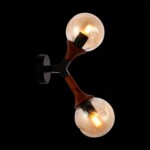 SLE109401-01 Светильник настенный Черный, Темное дерево/Прозрачный, Янтарный E27 2*60W RAQUEL — изображение 7