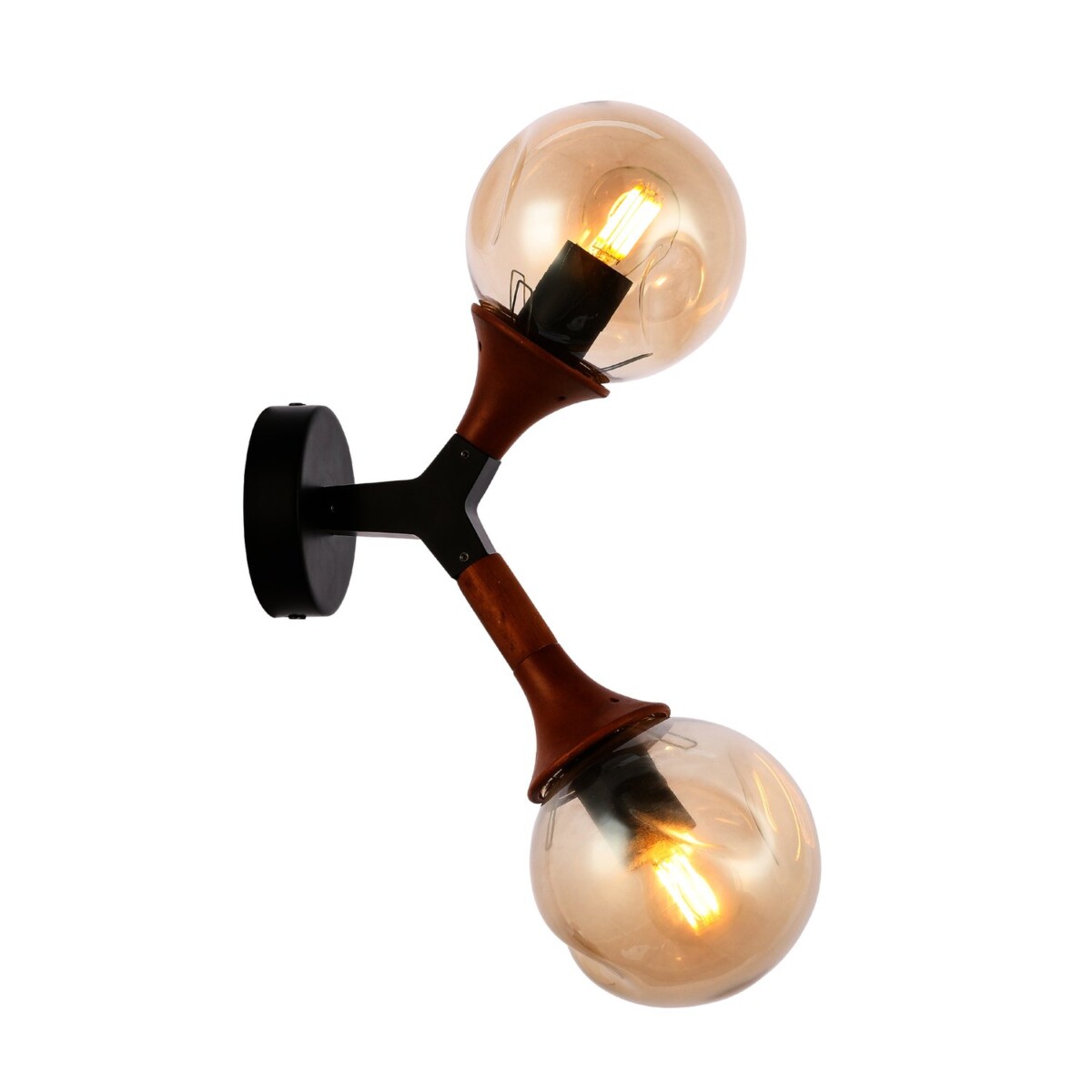 SLE109401-01 Светильник настенный Черный, Темное дерево/Прозрачный, Янтарный E27 2*60W RAQUEL — изображение 9