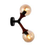 SLE109401-01 Светильник настенный Черный, Темное дерево/Прозрачный, Янтарный E27 2*60W RAQUEL — изображение 9