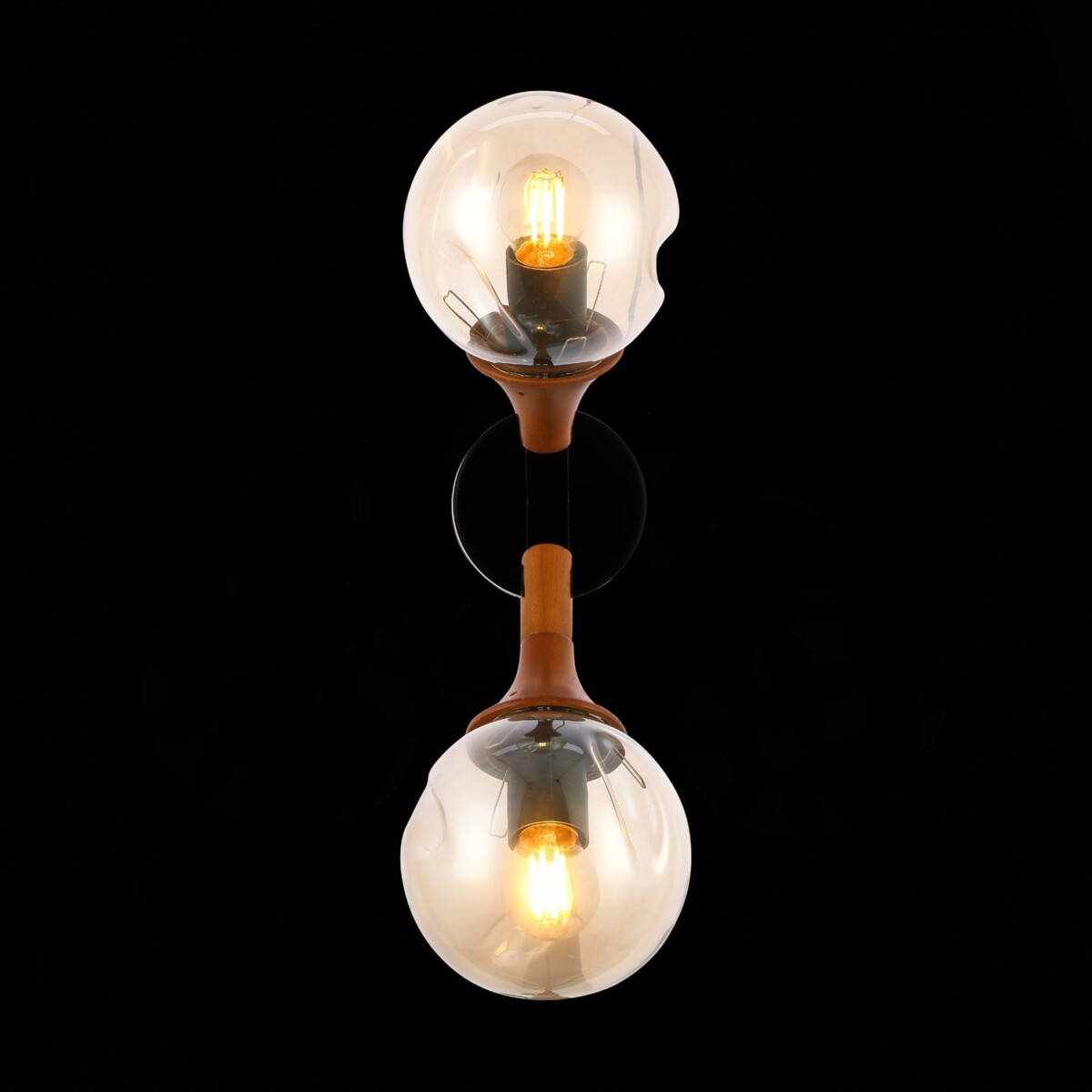 SLE109401-01 Светильник настенный Черный, Темное дерево/Прозрачный, Янтарный E27 2*60W RAQUEL — изображение 10