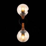 SLE109401-01 Светильник настенный Черный, Темное дерево/Прозрачный, Янтарный E27 2*60W RAQUEL — изображение 10