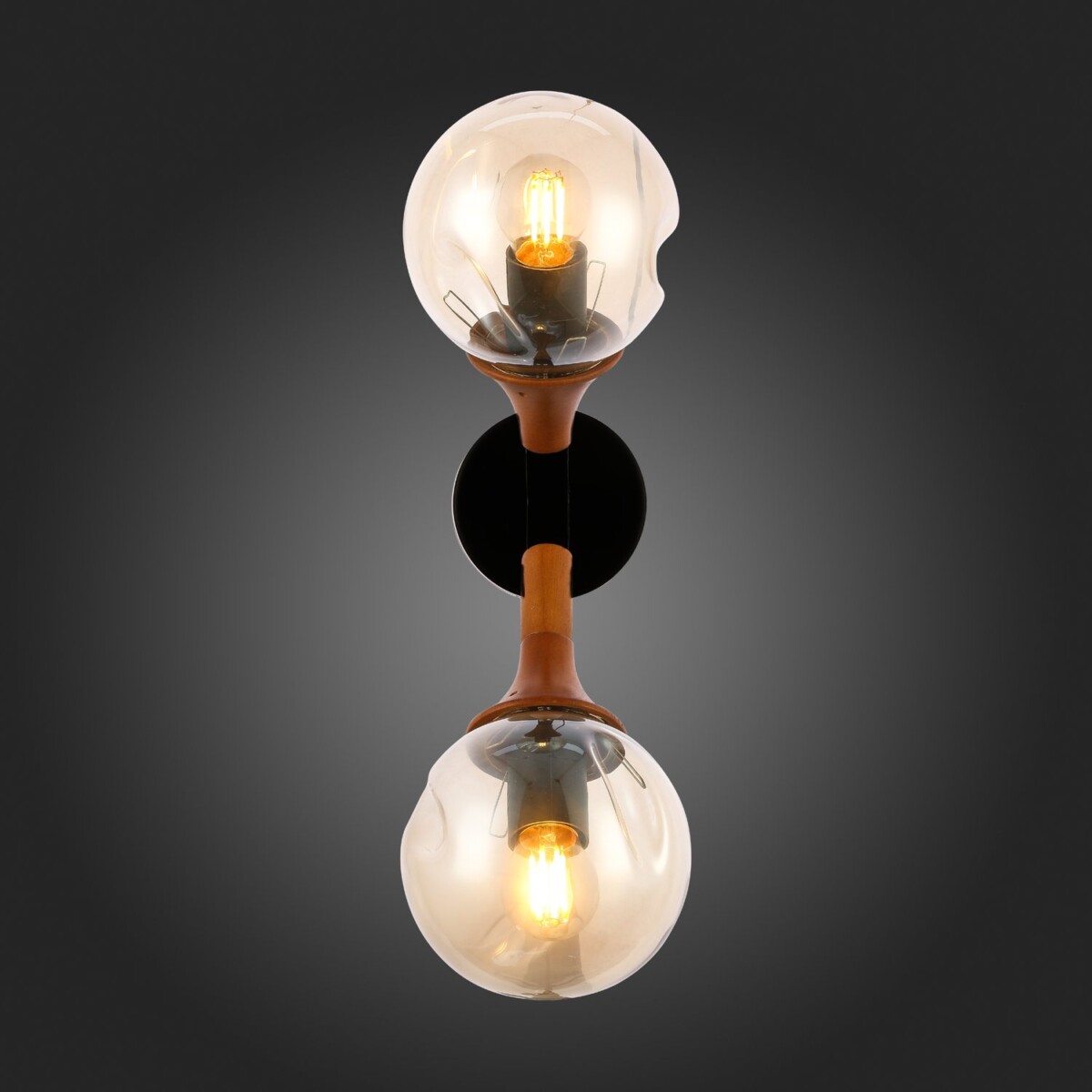 SLE109401-01 Светильник настенный Черный, Темное дерево/Прозрачный, Янтарный E27 2*60W RAQUEL — изображение 11