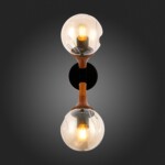 SLE109401-01 Светильник настенный Черный, Темное дерево/Прозрачный, Янтарный E27 2*60W RAQUEL — изображение 11