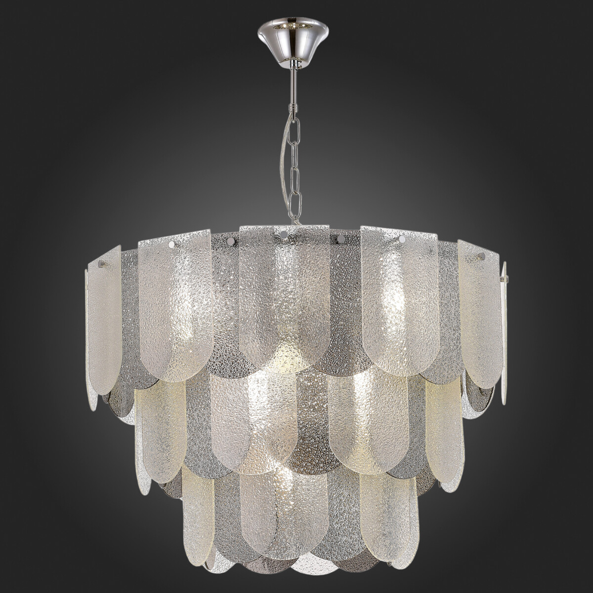 SLE1125-103-12 Светильник подвесной Хром/Прозрачно-Дымчатый E14 12*40W ERZO — изображение 2