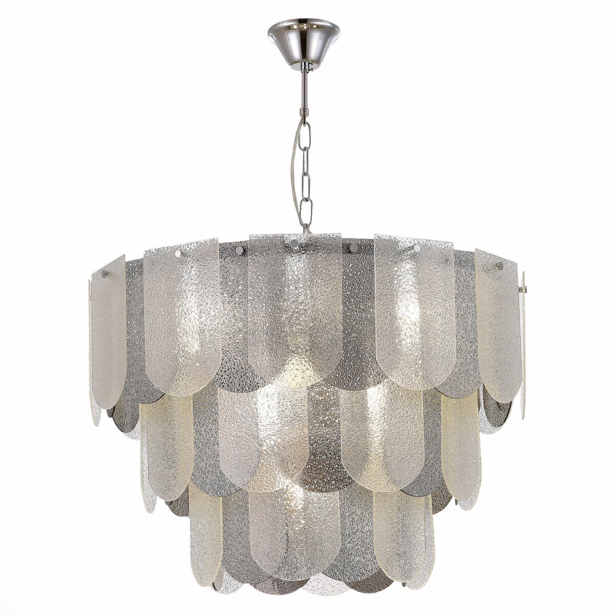 SLE1125-103-12 Светильник подвесной Хром/Прозрачно-Дымчатый E14 12*40W ERZO — изображение 3