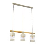 SLE114503-03 Светильник подвесной Белый, Светлое дерево/Белый, Прозрачный E27 3*60W ABIRITTO — изображение 6