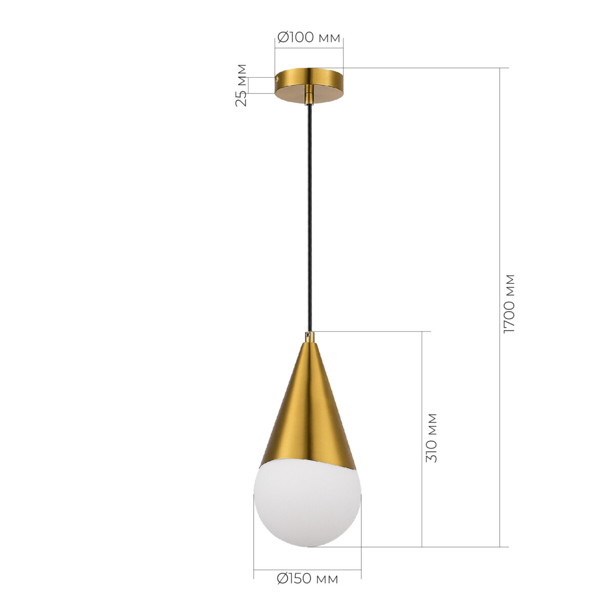 SLE1197-203-01 Светильник подвесной Золотистый/Белый E27 1*40W FIORI — изображение 7