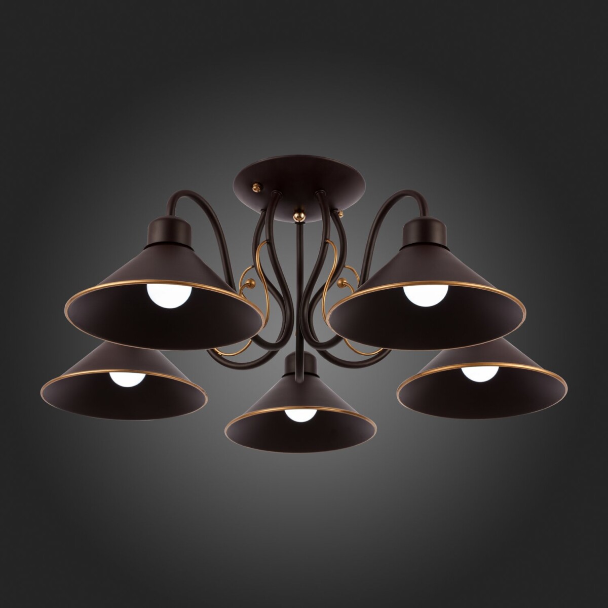 SLE120402-05 Светильник потолочный темно-коричневый/темно-коричневый E27 5*60W CIOLLA — изображение 2