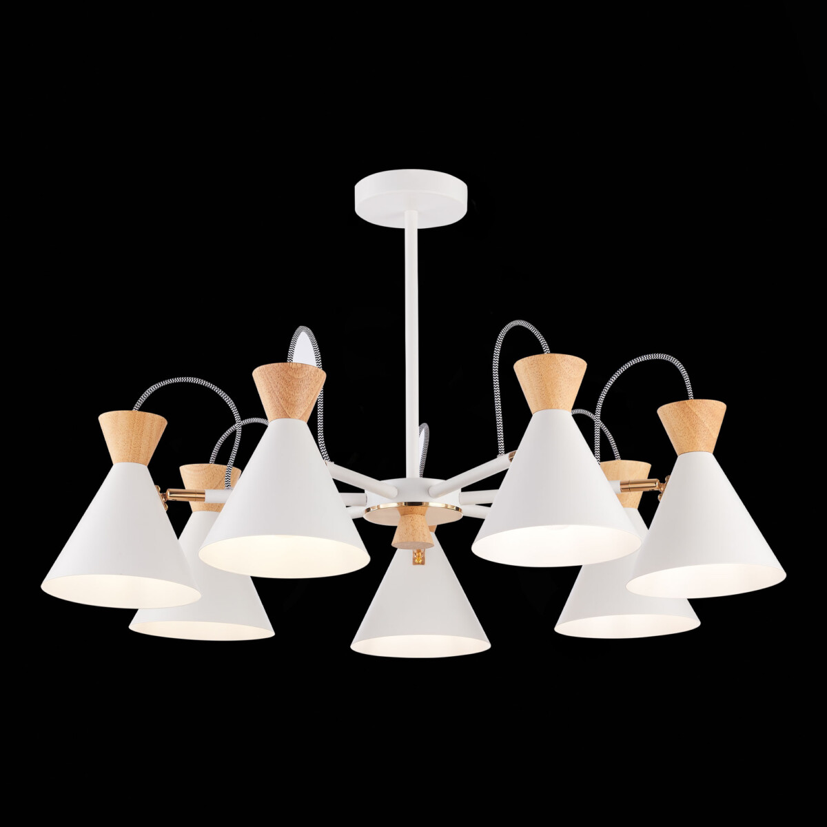 SLE125102-07 Светильник потолочный Белый, Золотистый/Белый, Светлое дерево E14 7*40W MODICA — изображение 1