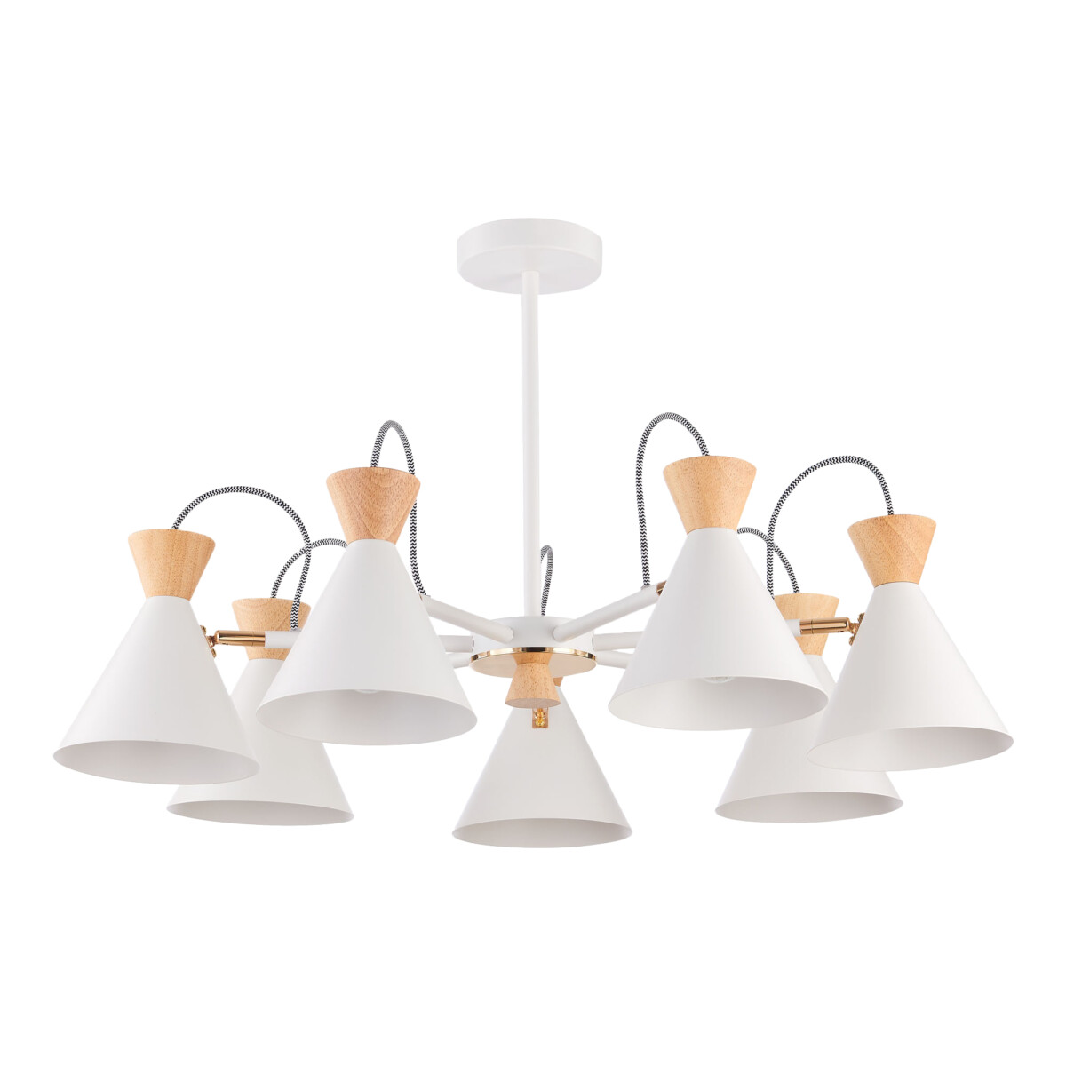 SLE125102-07 Светильник потолочный Белый, Золотистый/Белый, Светлое дерево E14 7*40W MODICA — изображение 4