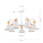 SLE125102-07 Светильник потолочный Белый, Золотистый/Белый, Светлое дерево E14 7*40W MODICA — изображение 6