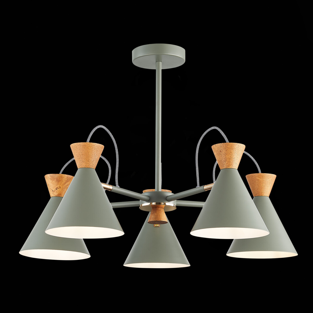 SLE125112-05 Светильник потолочный Серый, Золотистый/Серый, Темное дерево E14 5*40W MODICA — изображение 1