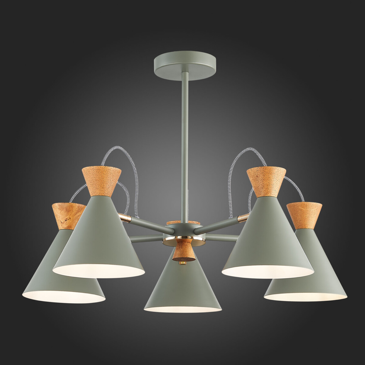 SLE125112-05 Светильник потолочный Серый, Золотистый/Серый, Темное дерево E14 5*40W MODICA — изображение 2