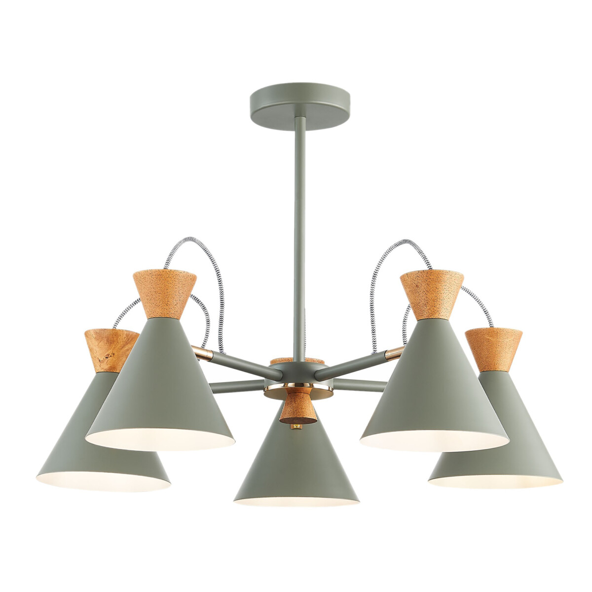 SLE125112-05 Светильник потолочный Серый, Золотистый/Серый, Темное дерево E14 5*40W MODICA — изображение 3