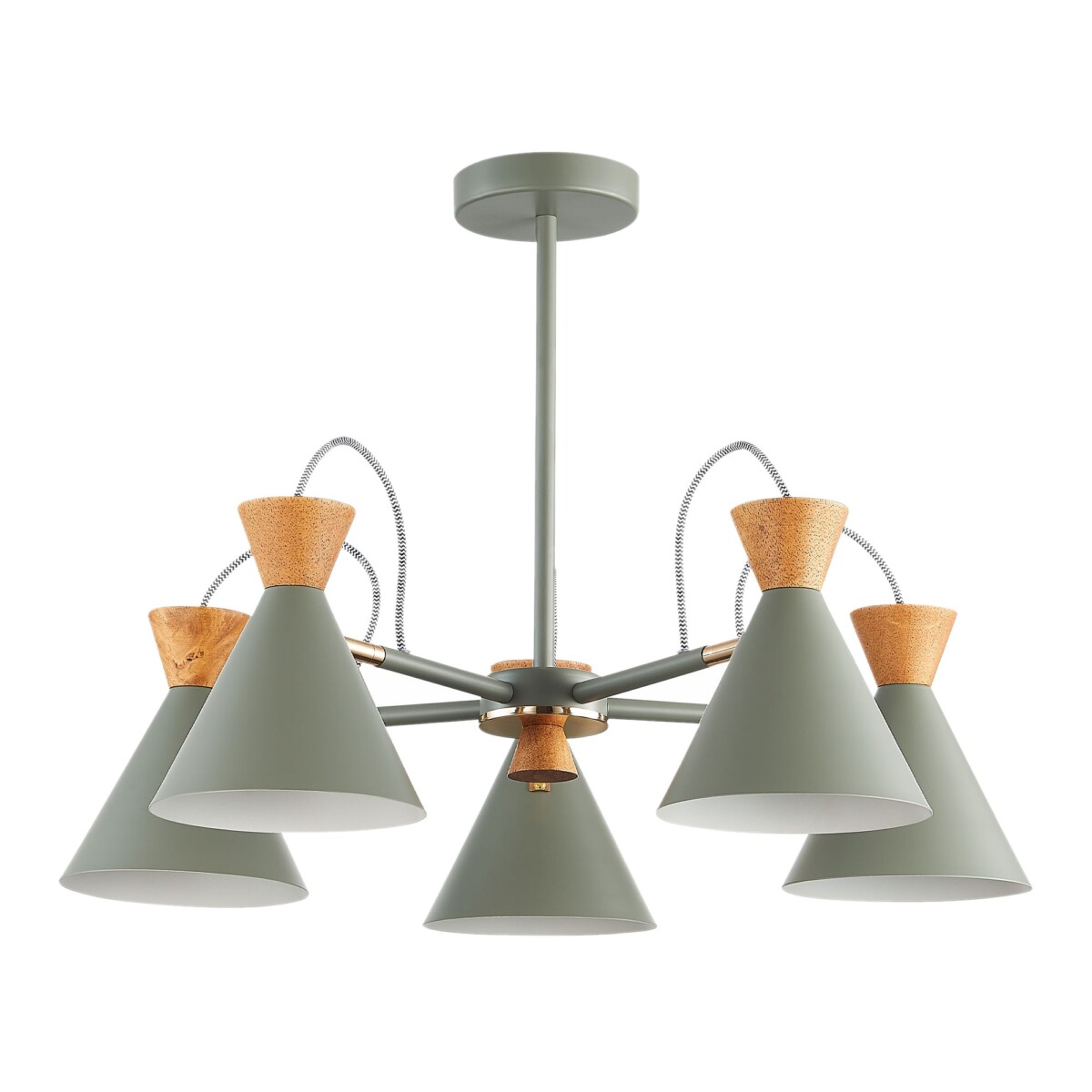 SLE125112-05 Светильник потолочный Серый, Золотистый/Серый, Темное дерево E14 5*40W MODICA — изображение 4