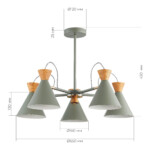 SLE125112-05 Светильник потолочный Серый, Золотистый/Серый, Темное дерево E14 5*40W MODICA — изображение 6