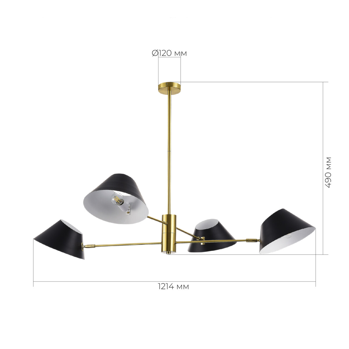 SLE1253-343-04 Светильник подвесной Латунь/Черный, Белый E14 4*60W NORBI — изображение 5