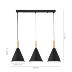 SLE1255-403-03 Светильник подвесной Черный/Черный E27 3*40W ARKET — изображение 6