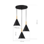 SLE1255-423-03 Светильник подвесной Черный/Черный E27 3*40W ARKET — изображение 6