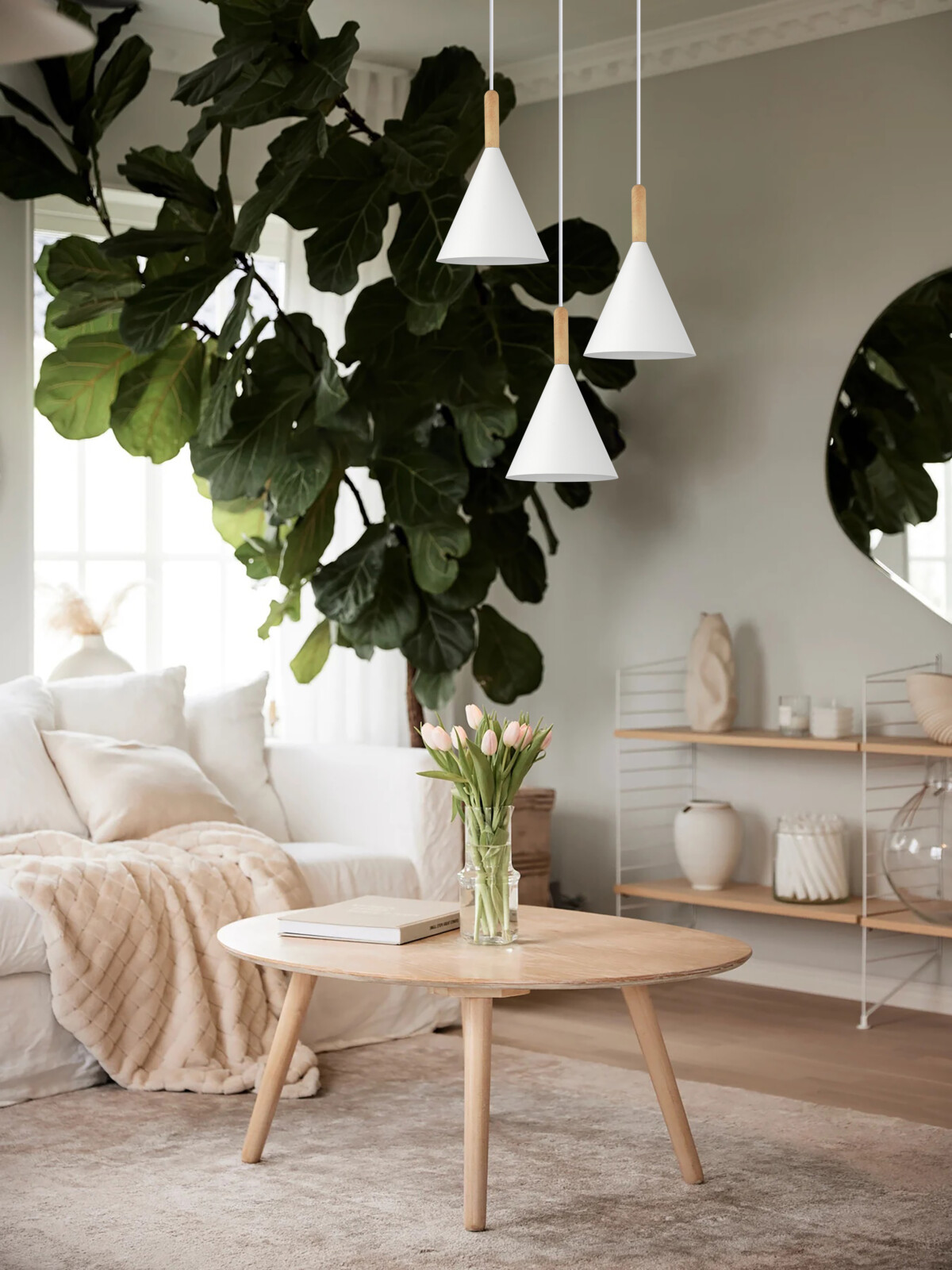 SLE1255-513-03 Светильник подвесной Белый/Белый E27 3*40W ARKET — изображение 3