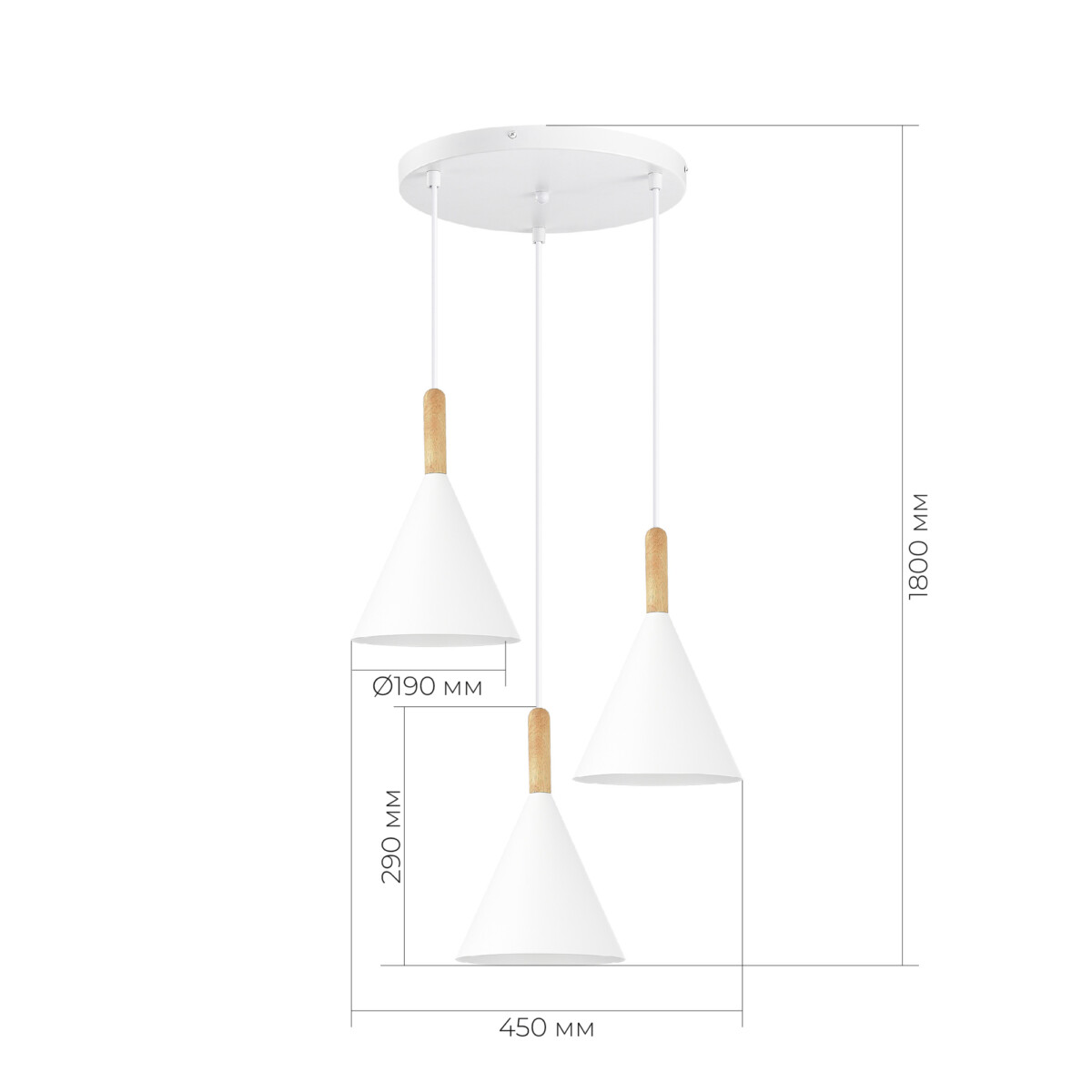 SLE1255-513-03 Светильник подвесной Белый/Белый E27 3*40W ARKET — изображение 6
