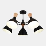 SLE1256-402-05 Светильник потолочный Черный/Черный, Светлое дерево, Золотистый E14 5*40W VISTA — изображение 3