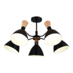 SLE1256-402-05 Светильник потолочный Черный/Черный, Светлое дерево, Золотистый E14 5*40W VISTA — изображение 4