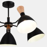 SLE1256-402-05 Светильник потолочный Черный/Черный, Светлое дерево, Золотистый E14 5*40W VISTA — изображение 5